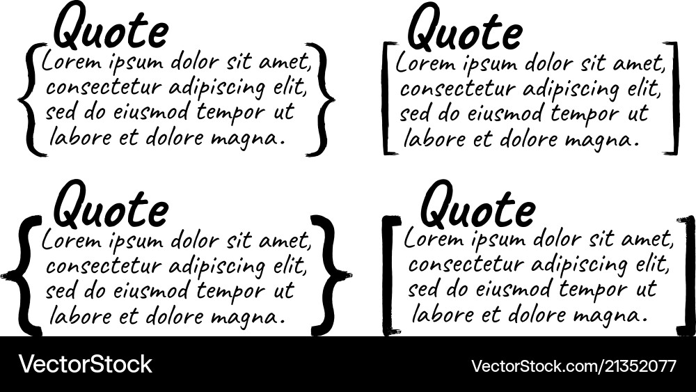 Set of quote blank with text icon and label Set of quote blank with text icon and label vector image