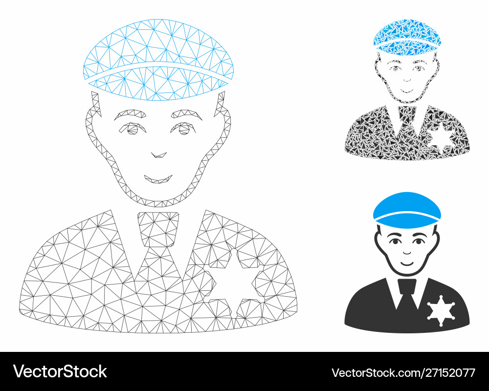 Sheriff mesh network model and triangle Sheriff mesh network model and triangle Vector Image