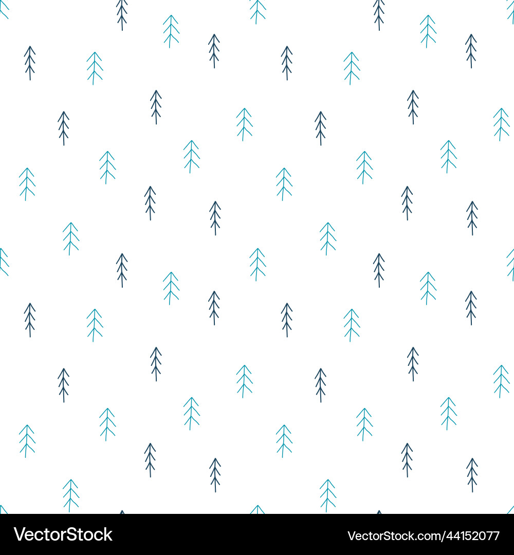 Simple seamless pattern with fir-tree in hand vector image