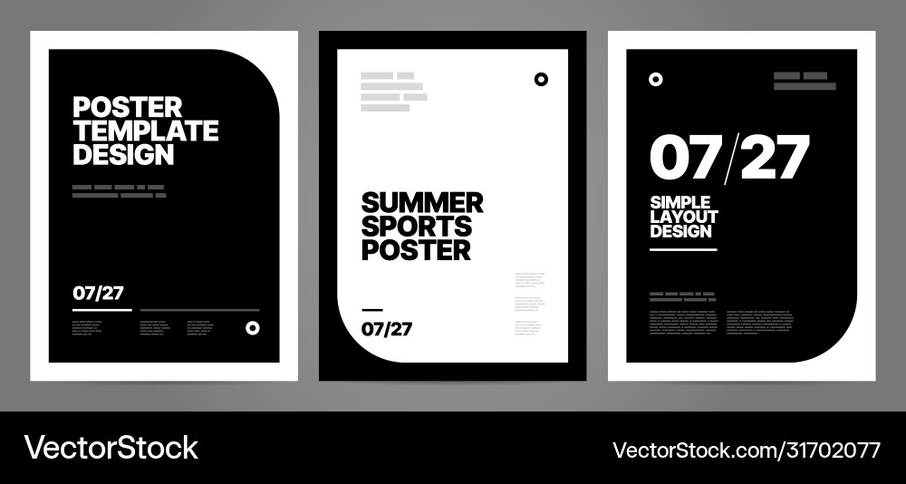 Simple template design with typography for poster Vector Image