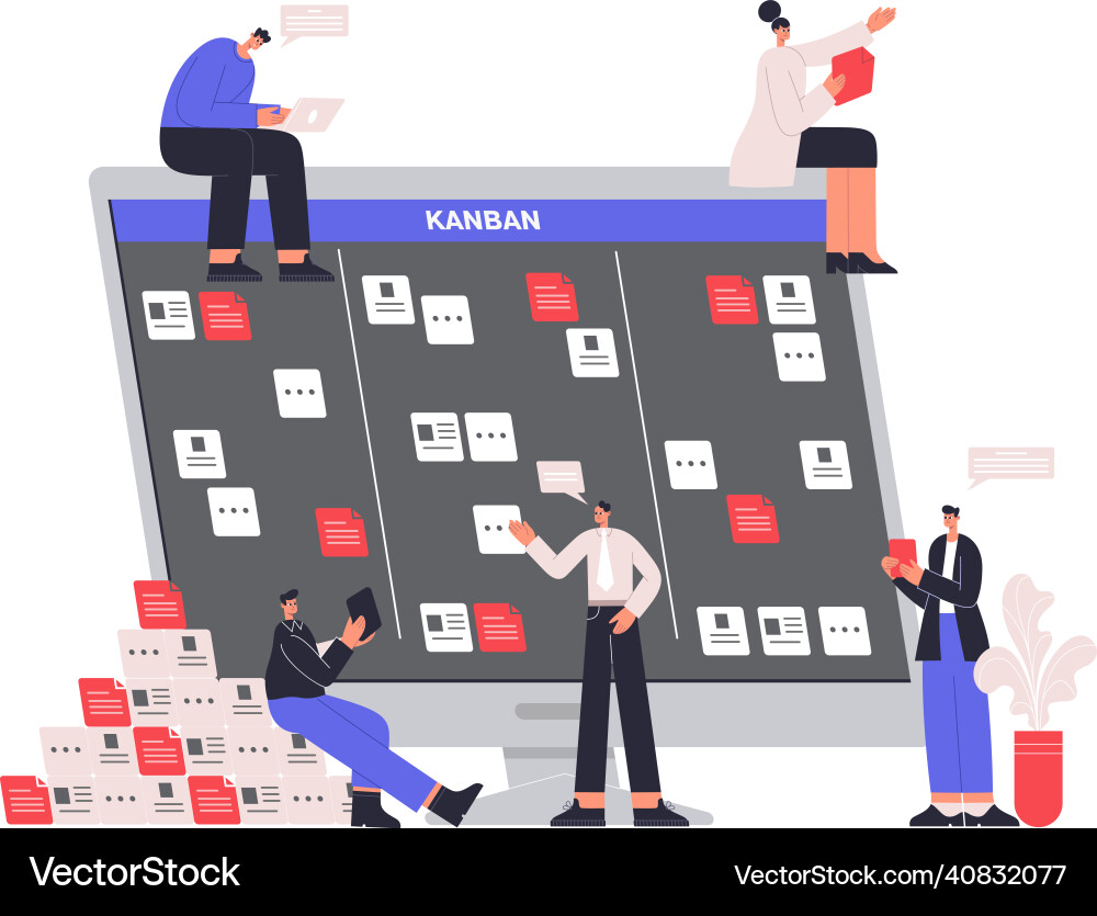 Software-Entwickler Zeichen arbeiten mit scrum Software-Entwickler Zeichen arbeiten mit scrum vektorbild