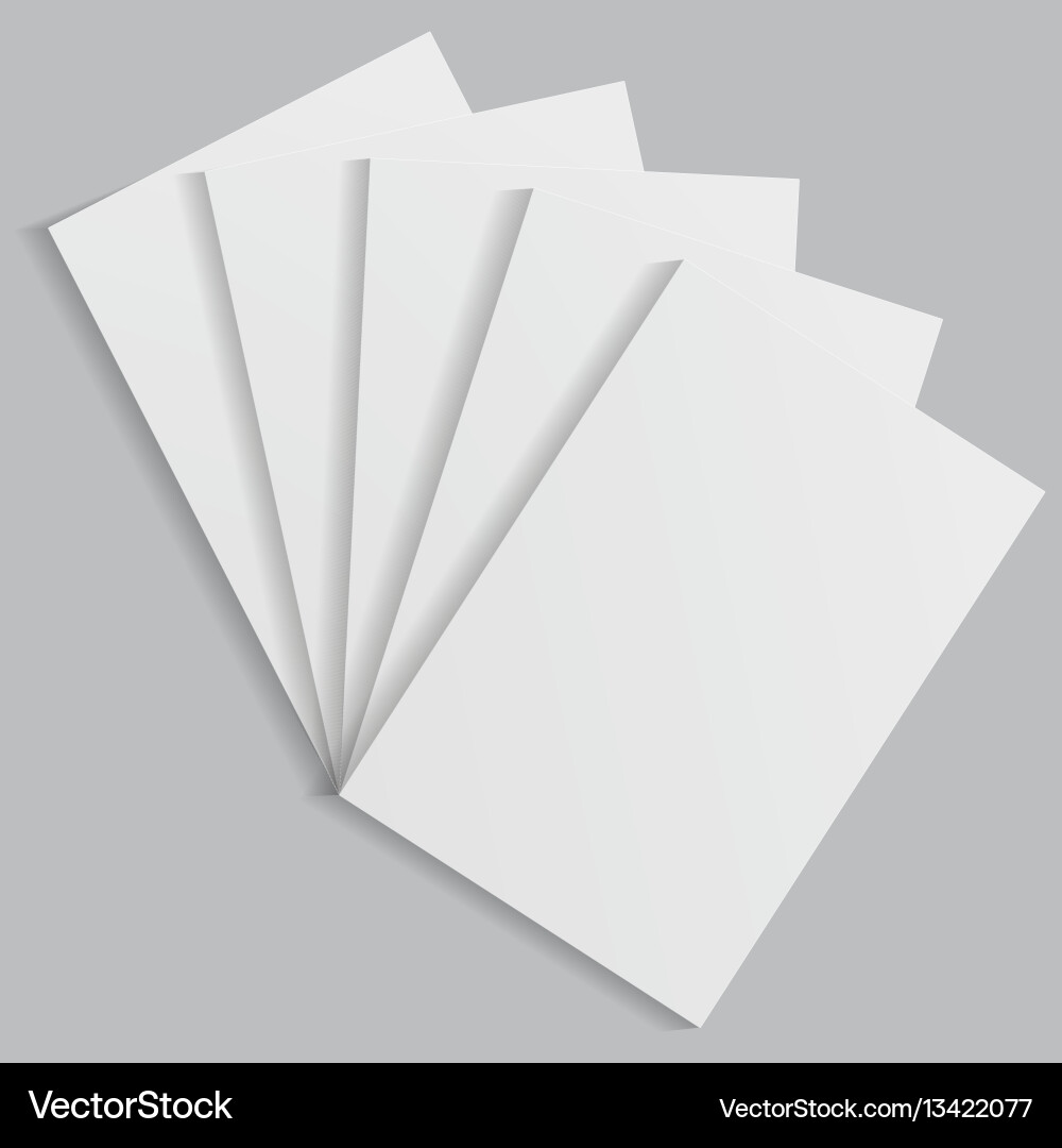 Stack of white sheets paper with shadows Stack of white sheets paper with shadows vector image