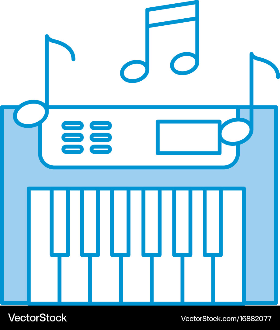 Synth console with notes vector image