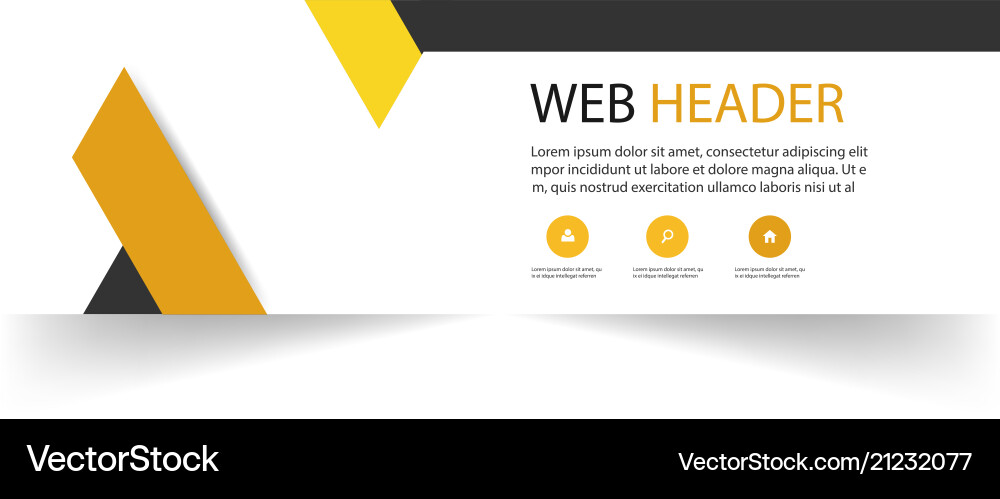 Web header template abstract yellow black Web header template abstract yellow black vector image