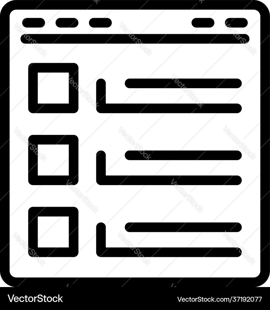 Web page task schedule icon outline style Web page task schedule icon outline style vector image