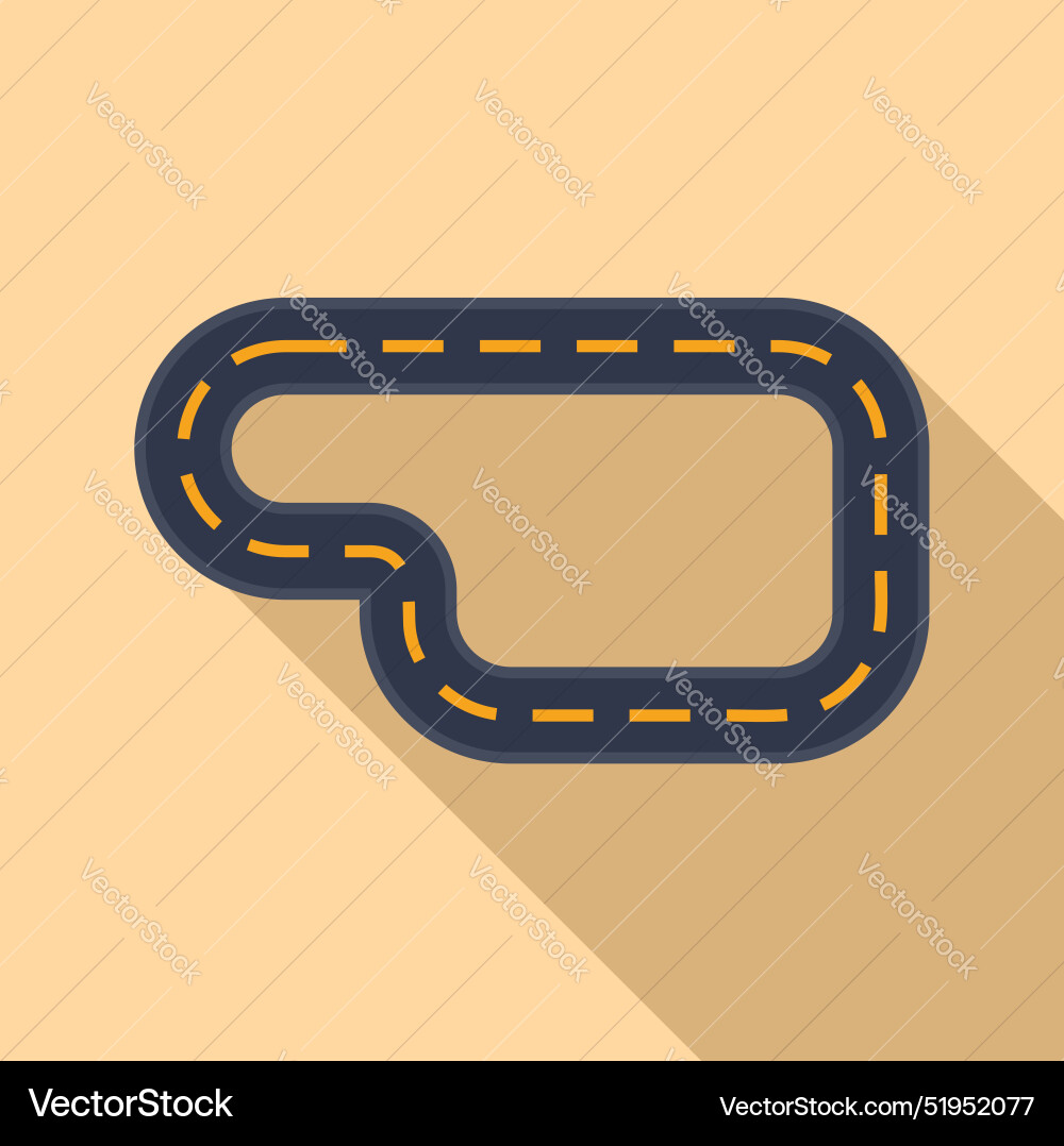 Winding road creating a circuit track icon showing Winding road creating a circuit track icon showing vector image