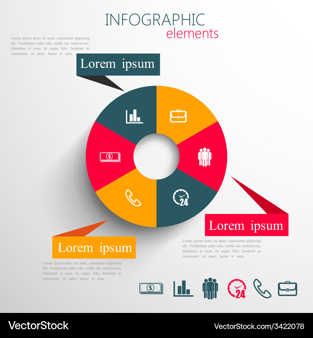 Abstract 3D Paper Elements Set vector image