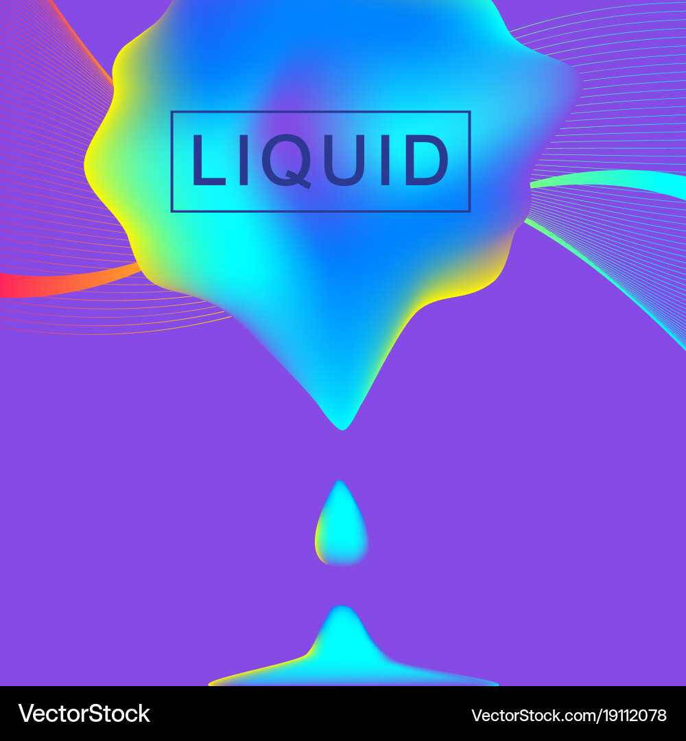 Abstract background with fluid multicolored drop vector image