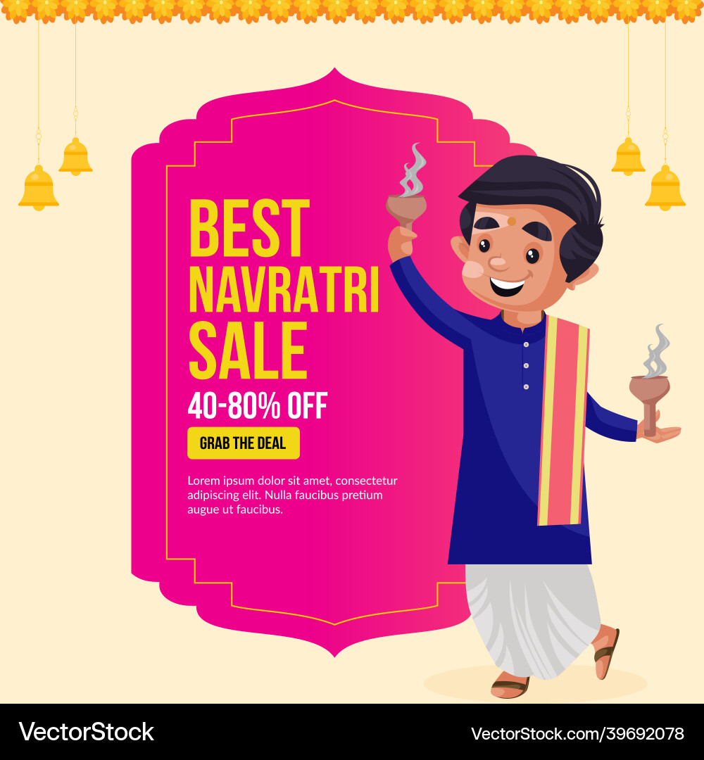 Best navratri sale indian festival banner design vector image