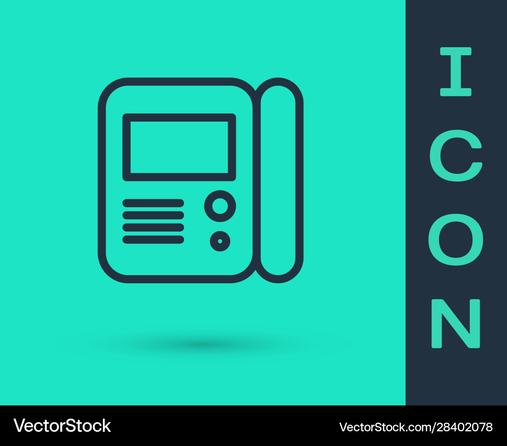 Black line house intercom system icon isolated Vector Image