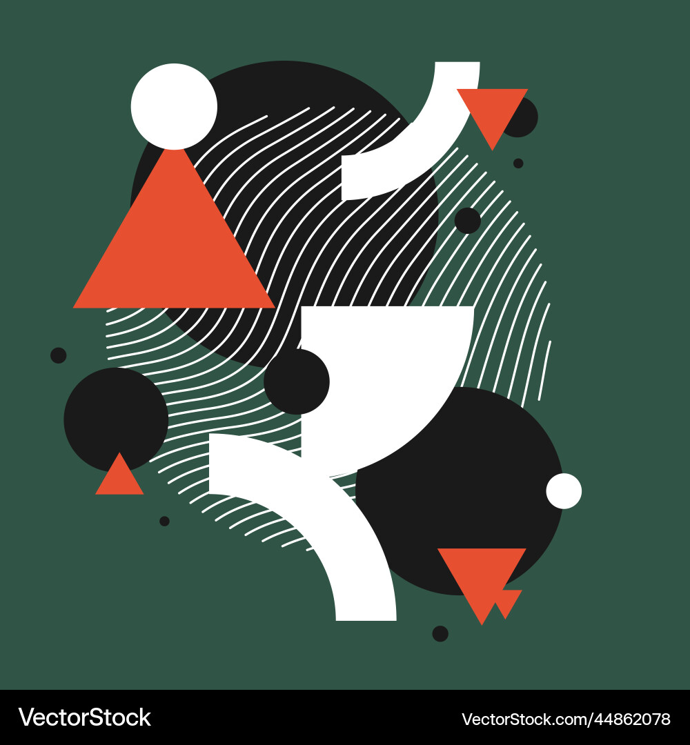 Composition with geometric shapes abstract vector image