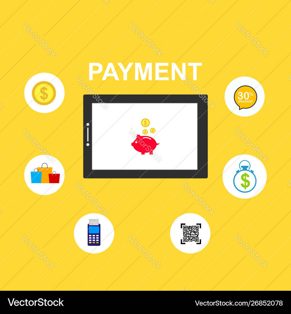 Concept online and mobile payments for web page Concept online and mobile payments for web page vector image