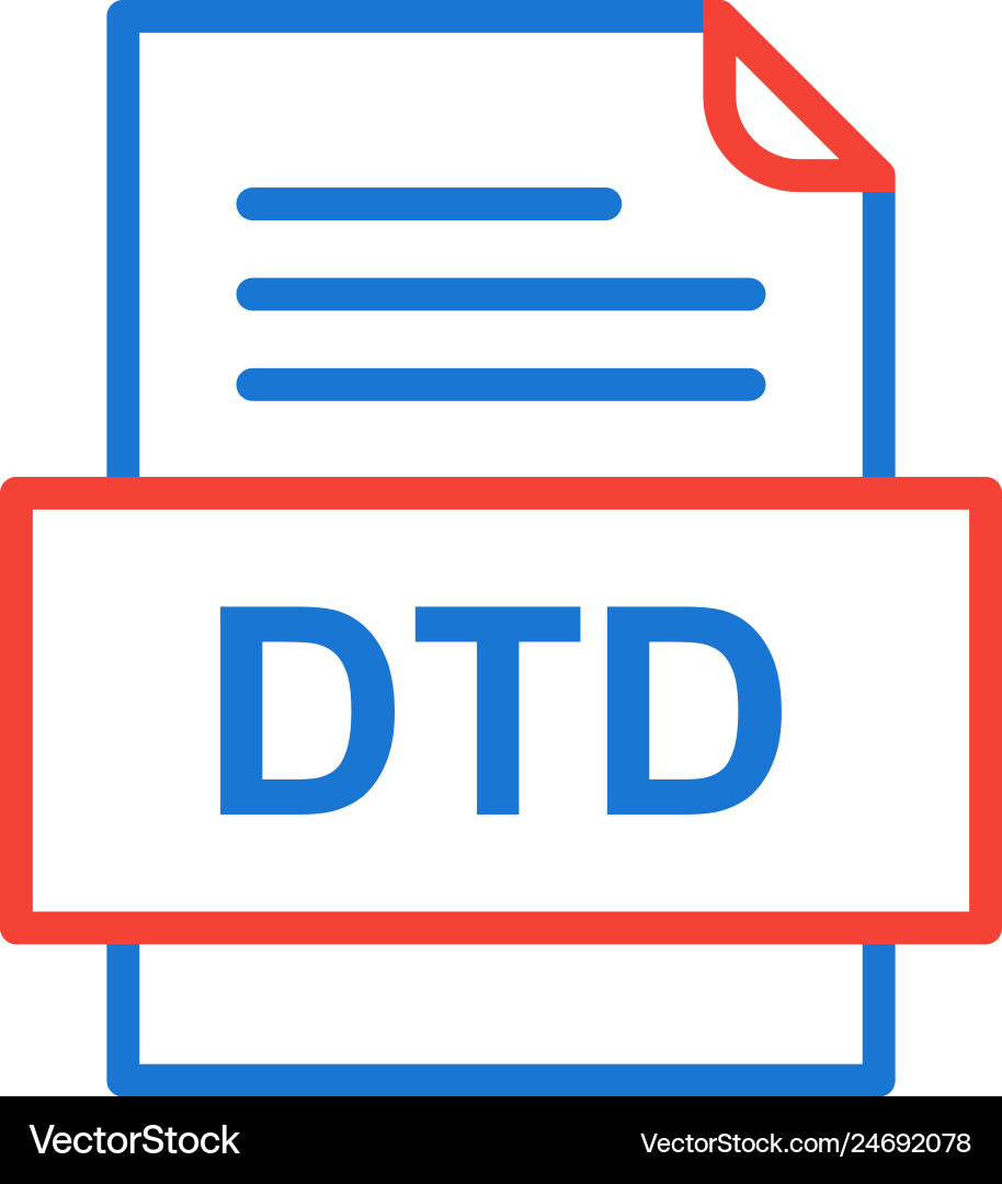 Dtd file document icon vector image