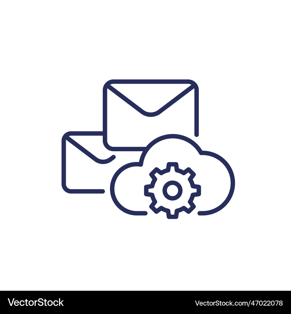 Email automation saas line icon vector image