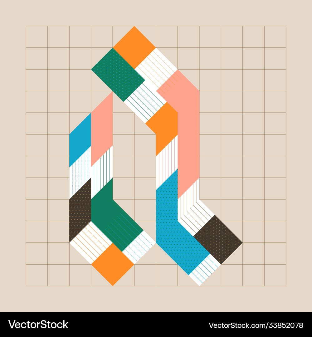 Grid based lettering design lowercase Grid based lettering design lowercase vector image
