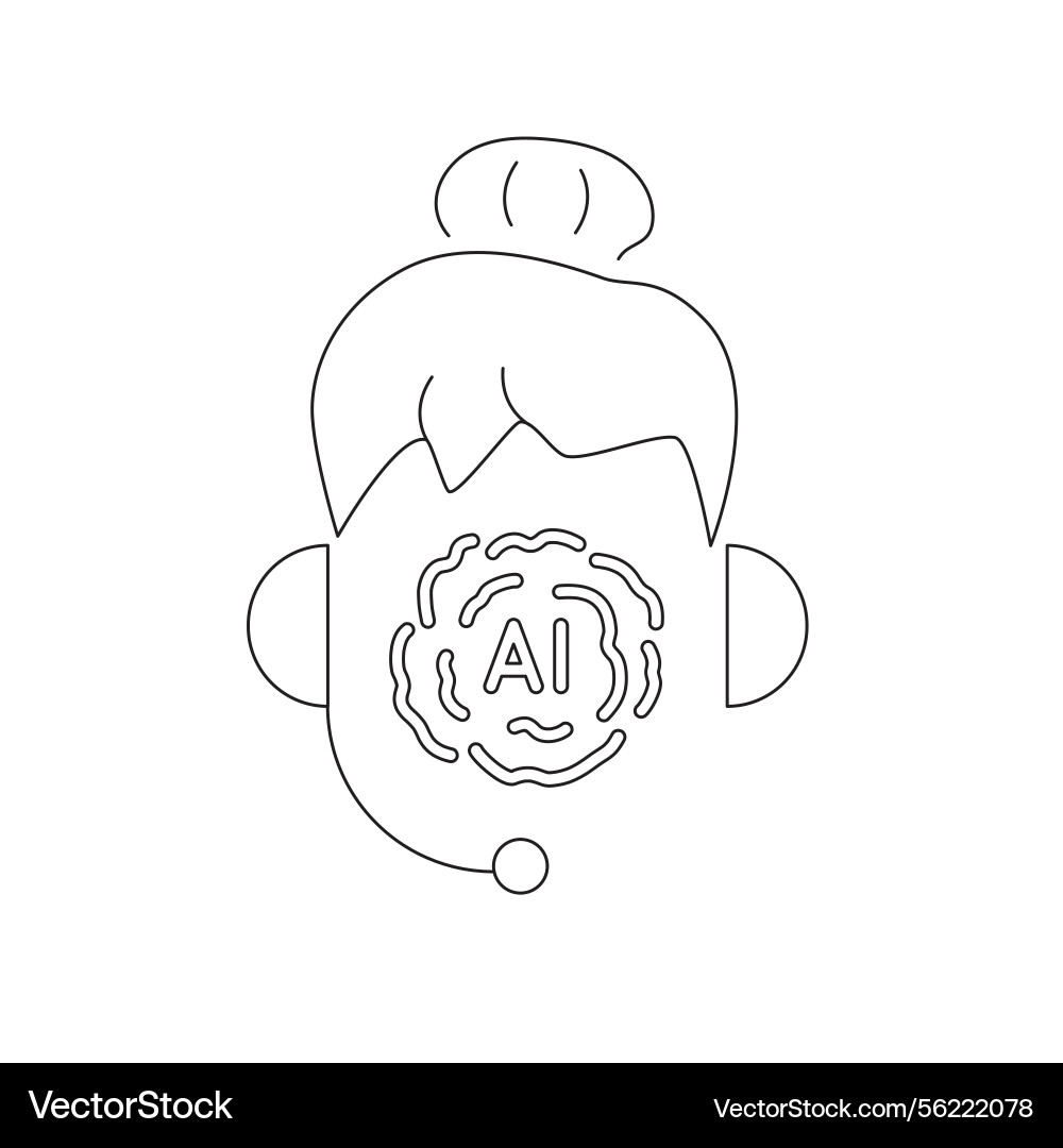 Icon of a support operator with headset Vector Image