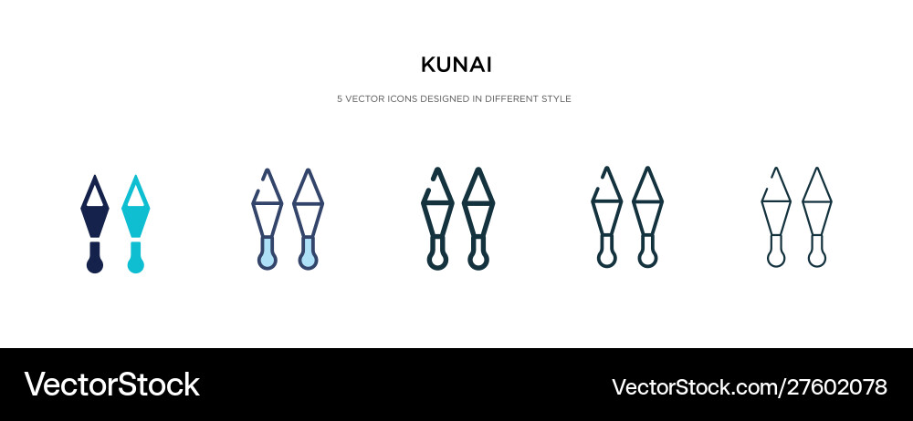 Kunai icon in different style two colored Vector Image