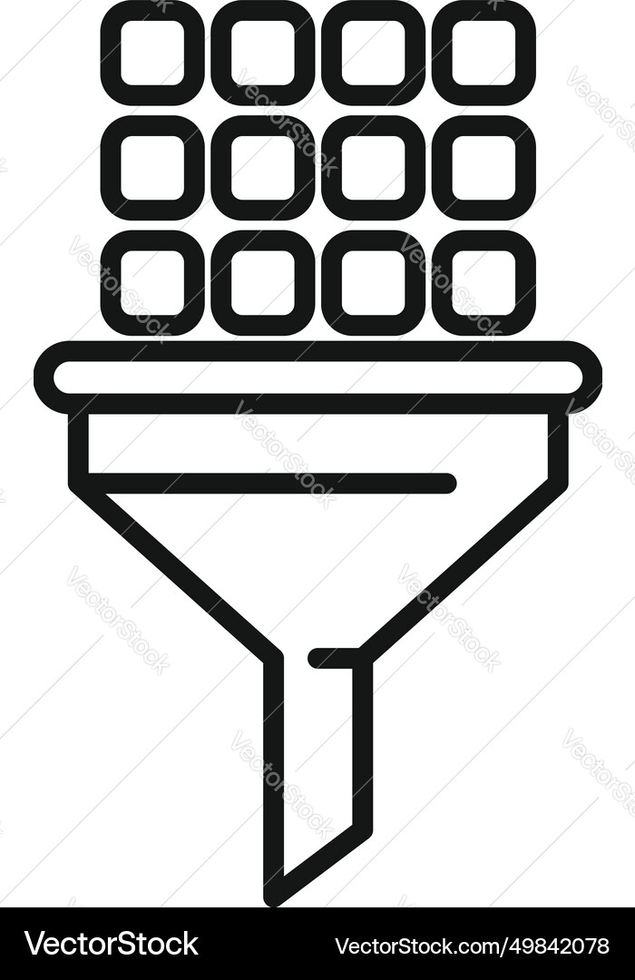 Online data funnel icon outline smart Online data funnel icon outline smart vector image