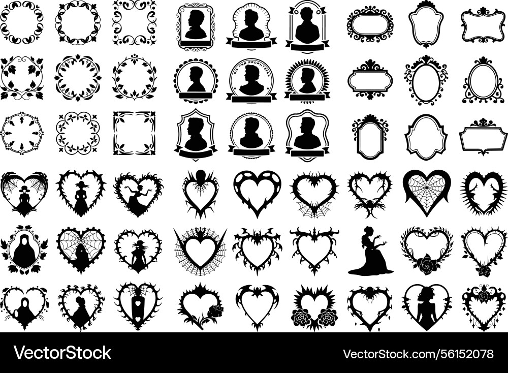 Retro Border Frame Set Vector Image
