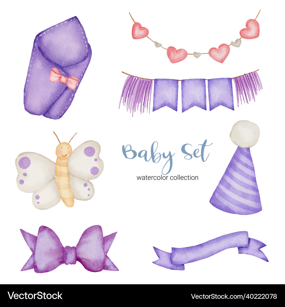 Set of beautiful separate parts clothes baby Set of beautiful separate parts clothes baby vector image
