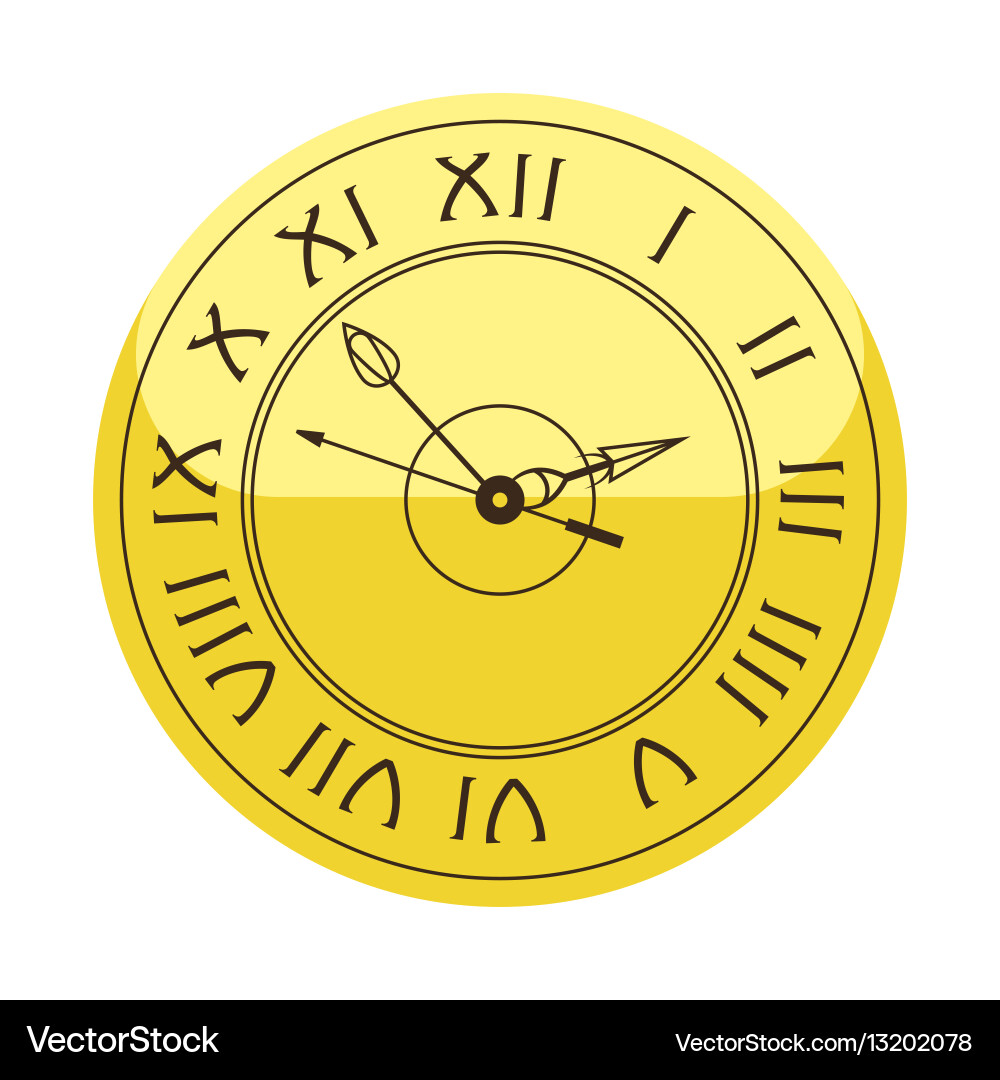 Wall clock circle sign with chronometer pointer vector image