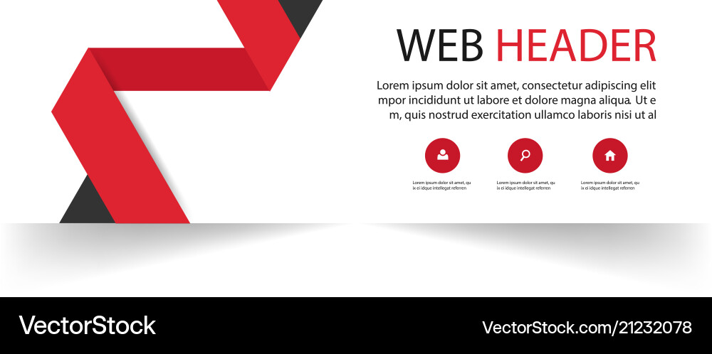 Web header template red ribbon background i Web header template red ribbon background i vector image