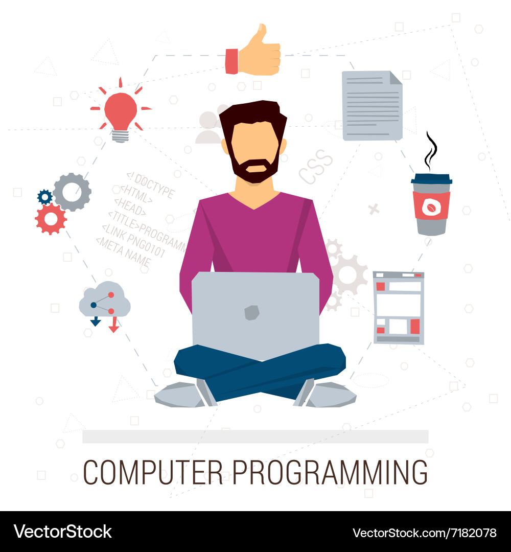 Working programmer vector image