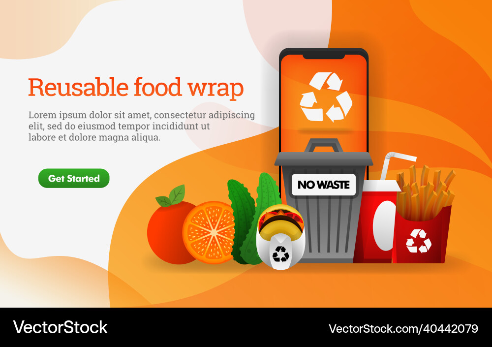 3d food junk with theme of reduce reuse 3d food junk with theme of reduce reuse Vector Image