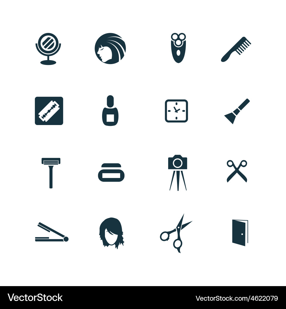 Barbershop icons set Vector Image
