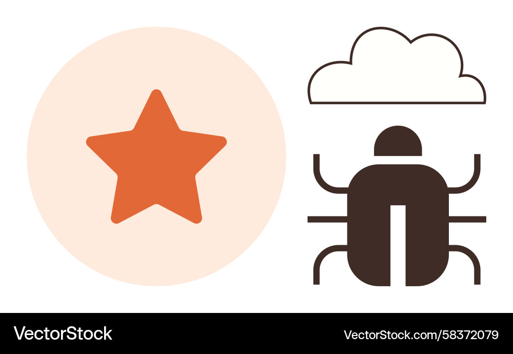 Bug & Cloud System Error Vector Image