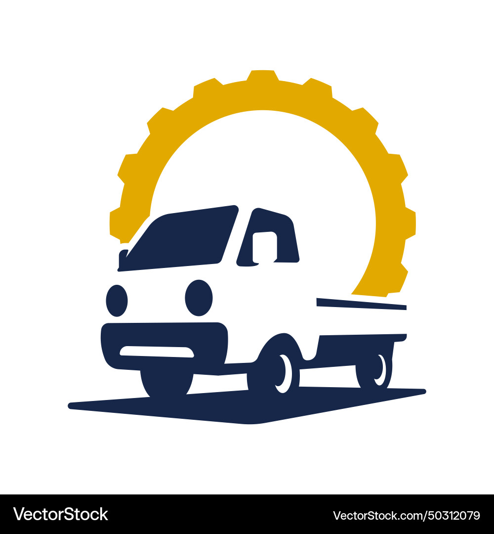Car pickup repair logo Car pickup repair logo vector image