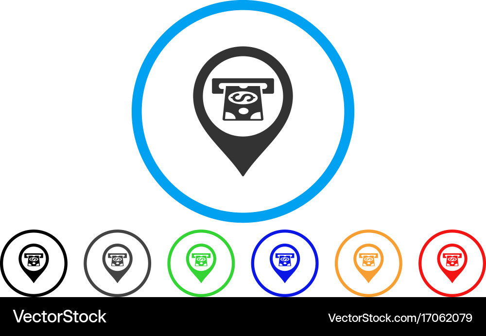 Cash machine pointer rounded icon Vector Image