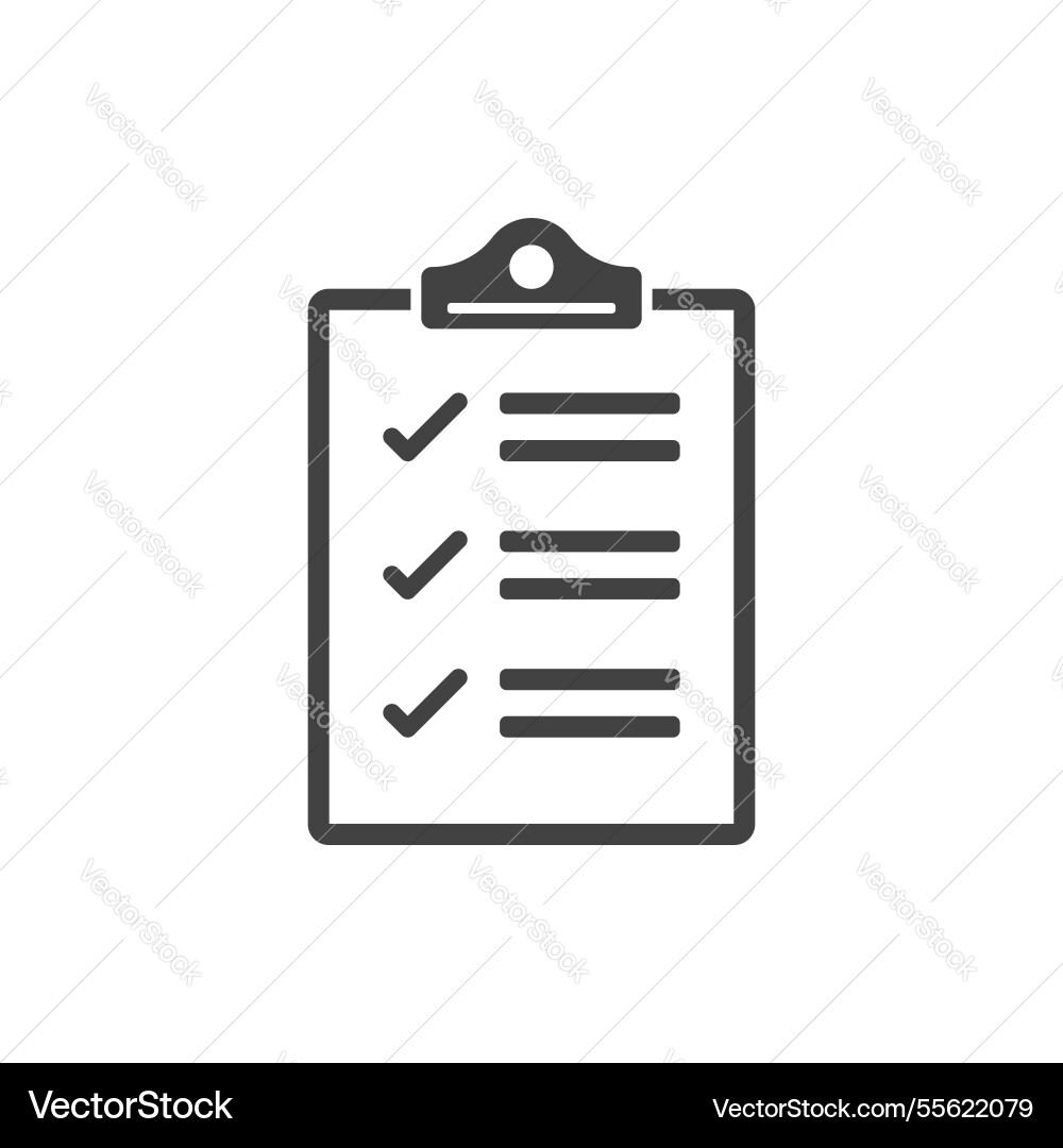 Clipboard with checklist icon in flat style Vector Image