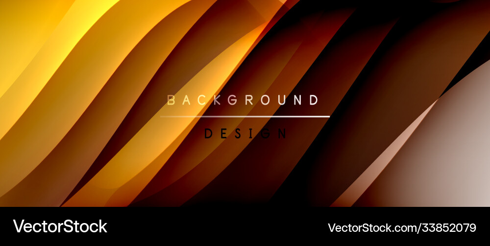 Fluid gradient waves with shadow lines and glowing Vector Image