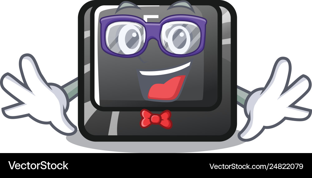 Geek button f6 isolated in mascot vector image