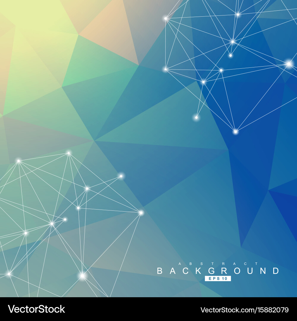 Geometric abstract background with connected line vector image
