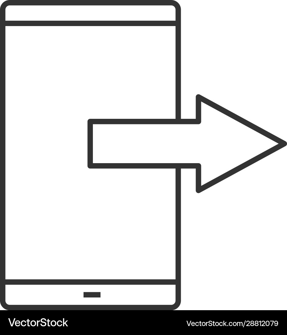 Mobile data transfer linear icon Mobile data transfer linear icon vector image