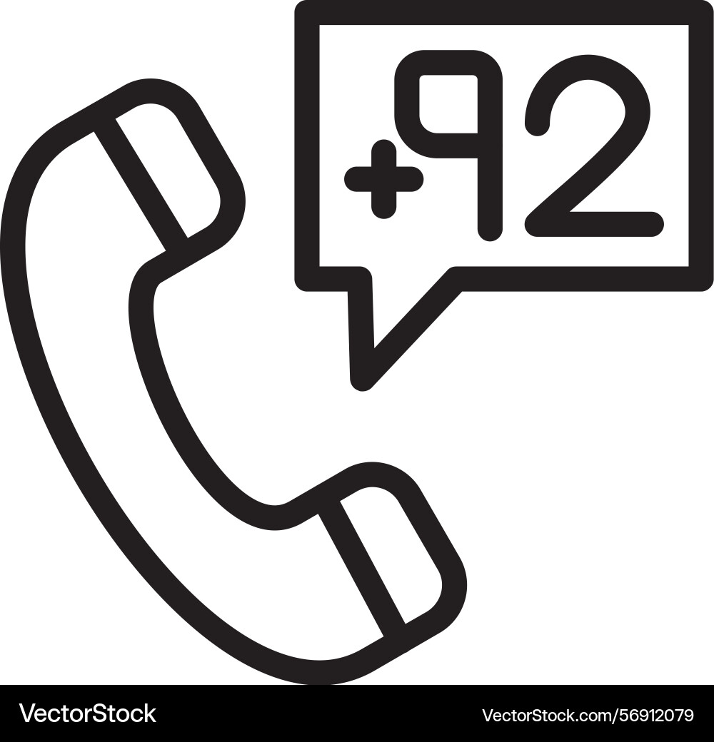 Phone number linear style icon design vector image