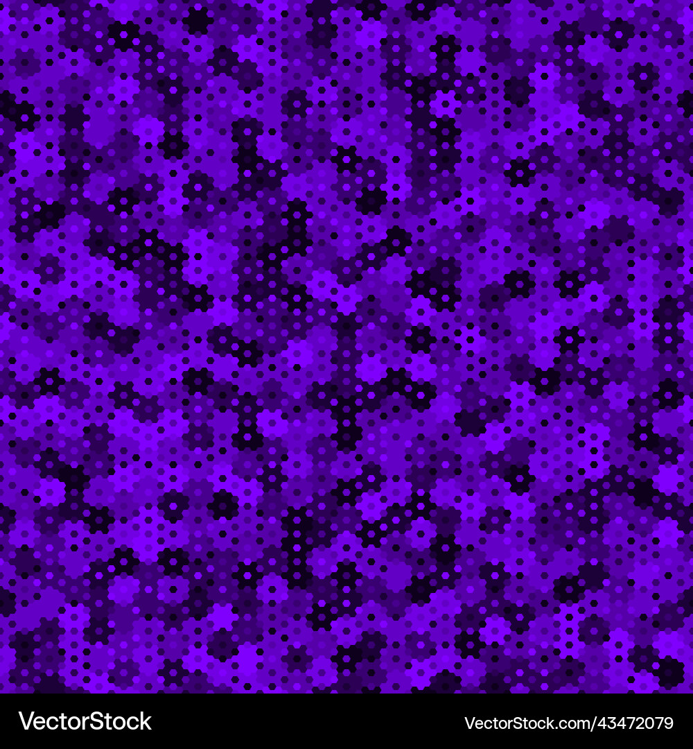 Purple pattern of hexagons and squares violet vector image