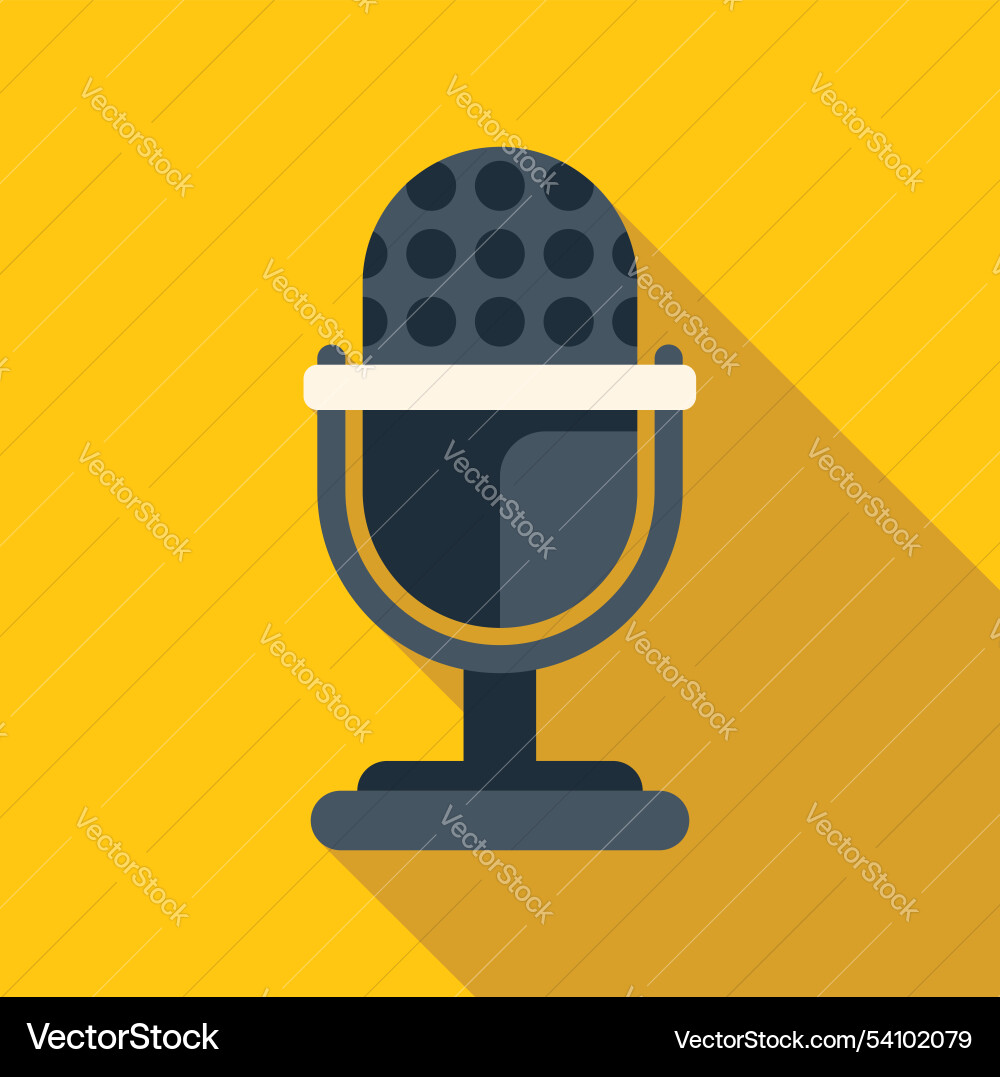 Retro microphone broadcasting on yellow background Retro microphone broadcasting on yellow background vector image