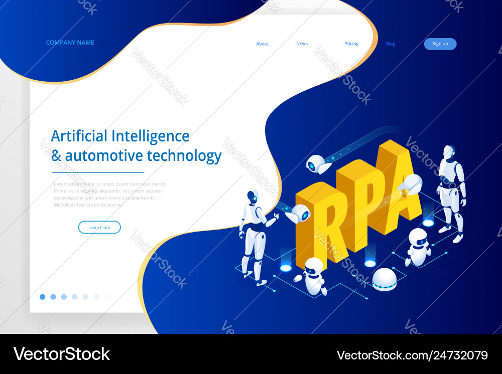 RPA Automation - AI Robotics Concept vector image