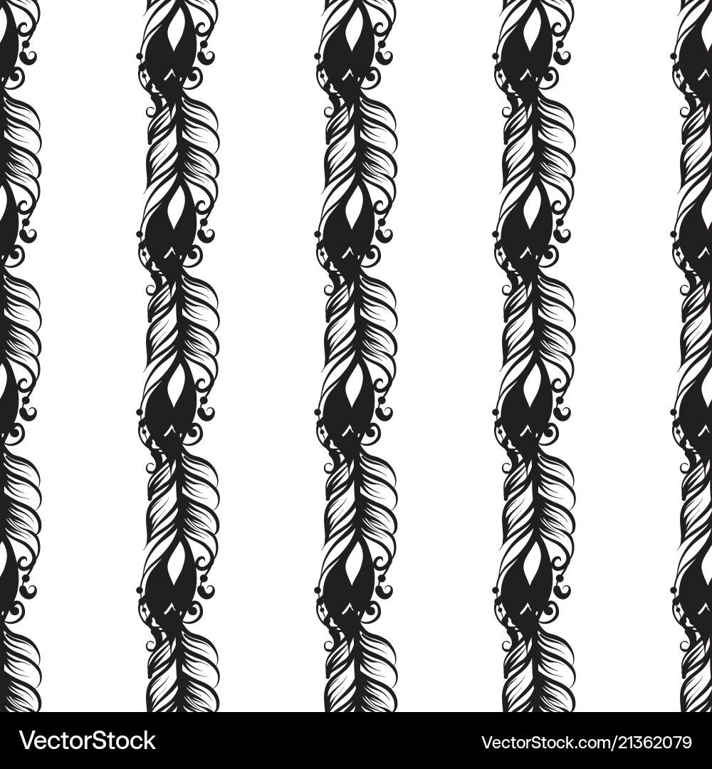 Seamless pattern with drawing of feathers Seamless pattern with drawing of feathers Vector Image