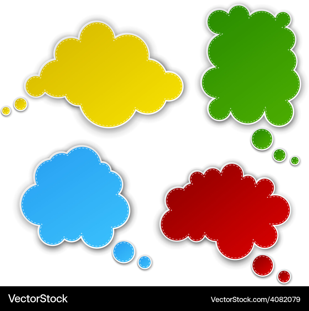 Set of paper color clouds Vector Image
