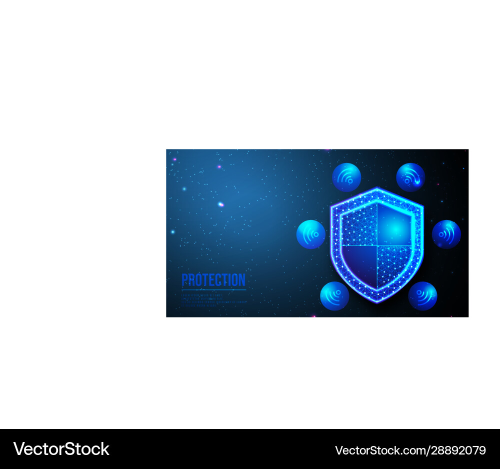 Shield and wifi icon security concept data secure Shield and wifi icon security concept data secure vector image