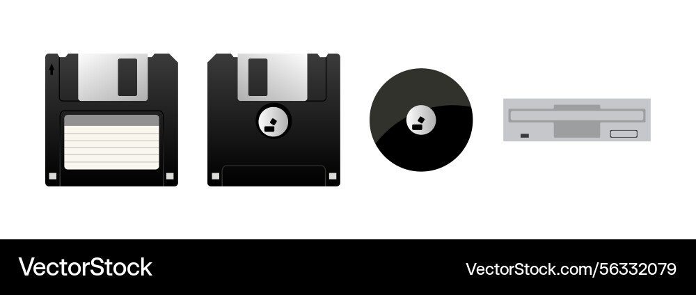 Storage devices from floppy disk Storage devices from floppy disk Vector Image
