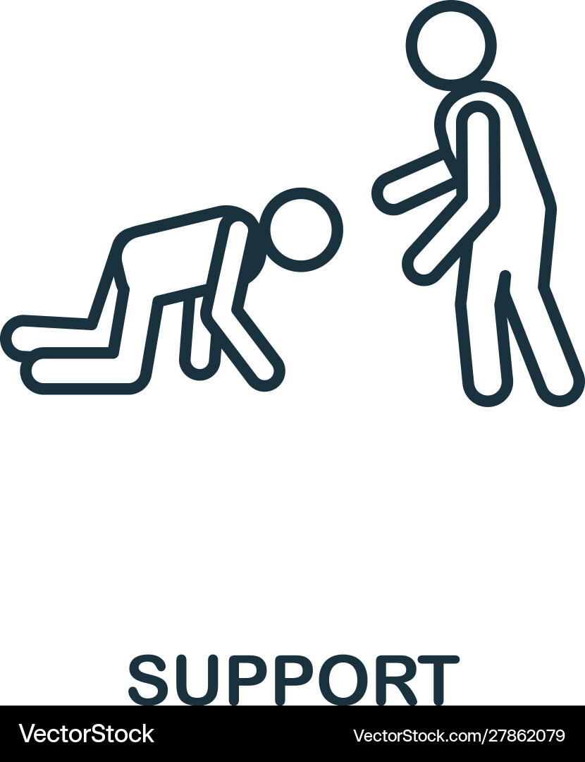 Support icon outline style thin line creative Support icon outline style thin line creative vector image