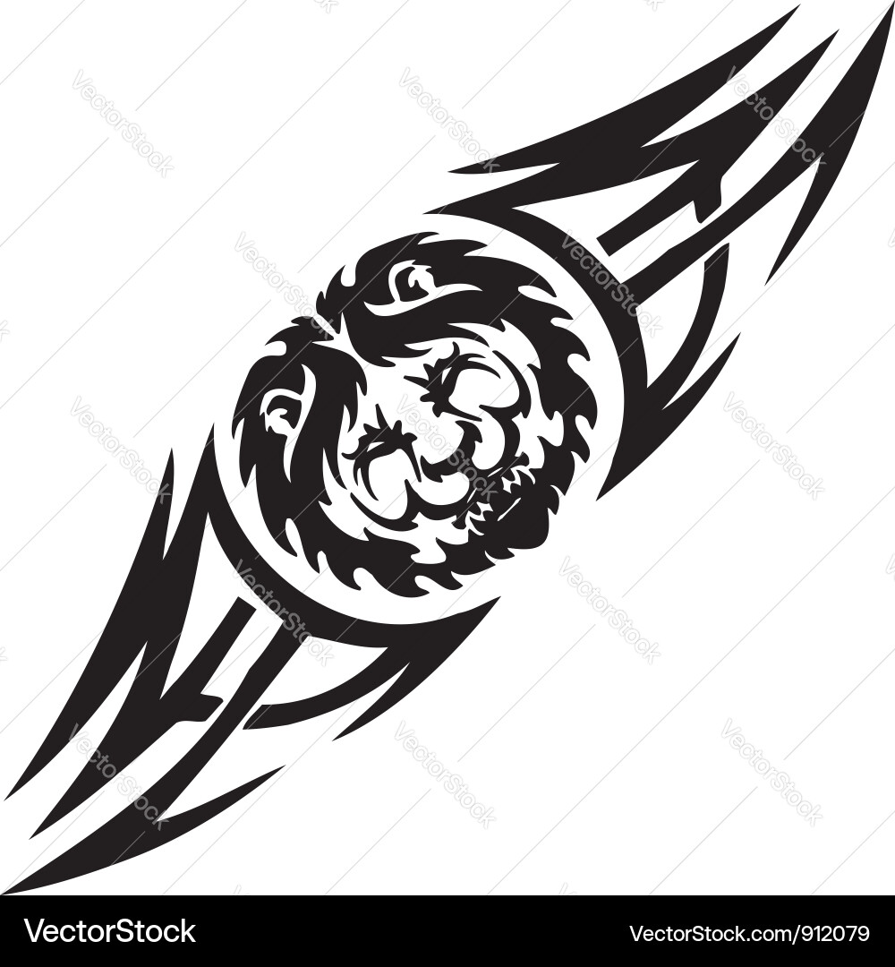 Symmetrical Tribal Lion vector image