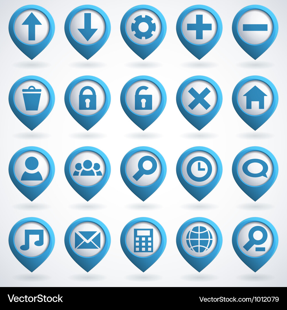 Web Icon Set - Modern Digital Icons Vector Image