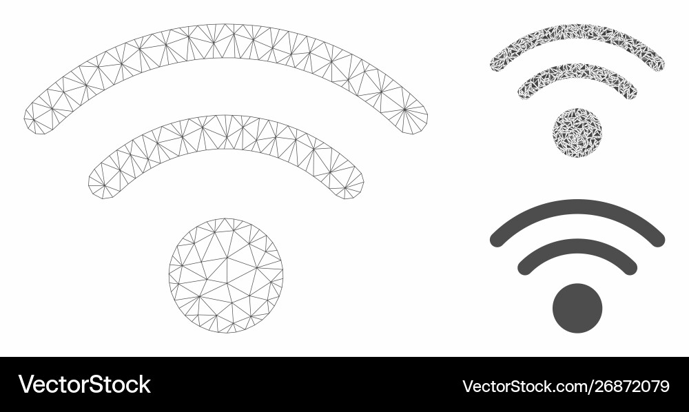 Wi-fi mesh 2d model and triangle mosaic Wi-fi mesh 2d model and triangle mosaic vector image