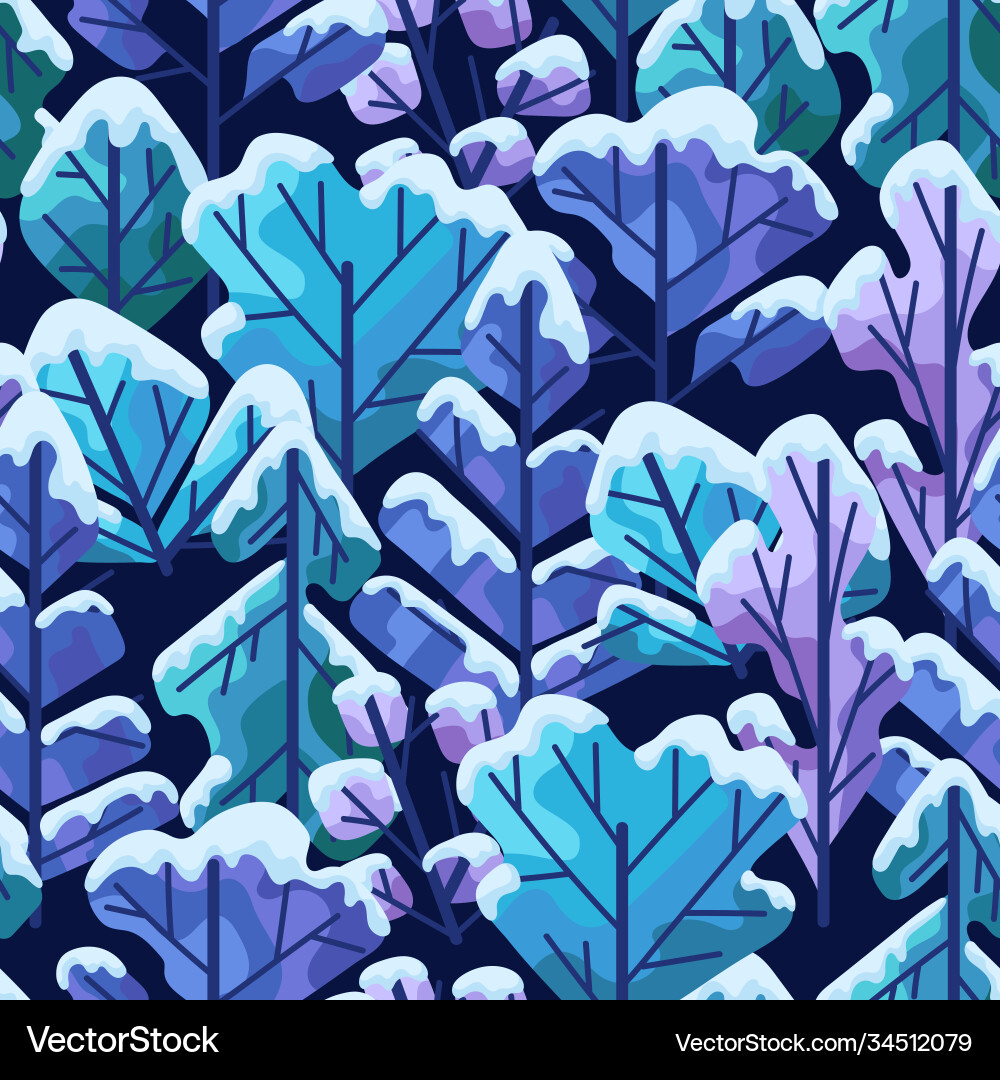 Winter pattern with trees Winter pattern with trees vector image